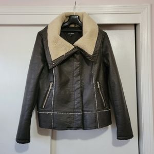 Sam Edelman XL faux leather & Sherpa jacket
